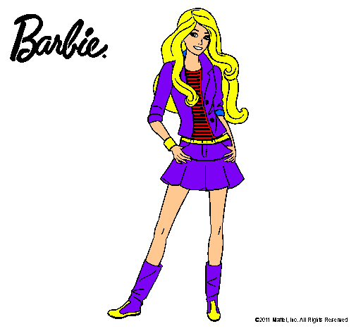 Dibujo Barbie juvenil pintado por anac