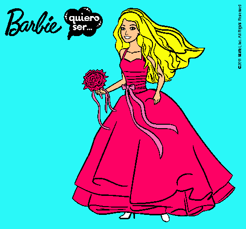 Dibujo Barbie vestida de novia pintado por Yoovi