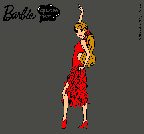 Dibujo Barbie flamenca pintado por amalia