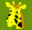 Dibujo Cara de jirafa pintado por jirafa