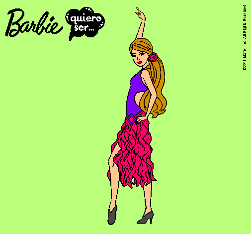 Dibujo Barbie flamenca pintado por Cacahuete