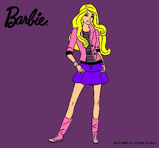 Dibujo Barbie juvenil pintado por martuki