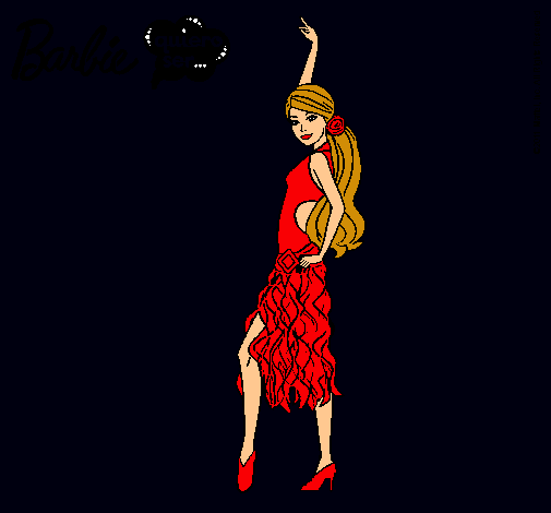 Dibujo Barbie flamenca pintado por amalia