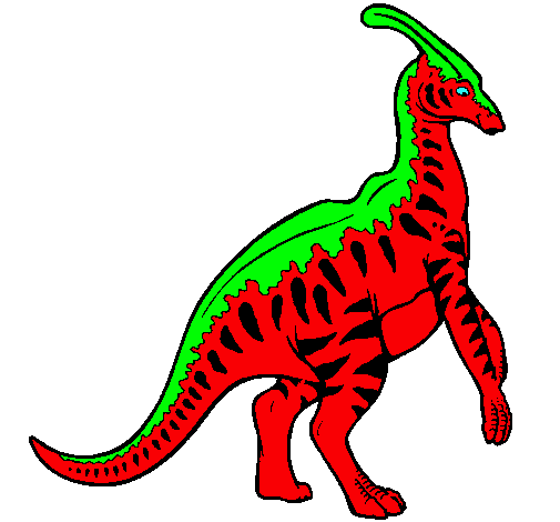 Dibujo Parasaurolofus con rayas pintado por stomer