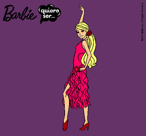 Dibujo Barbie flamenca pintado por Sian