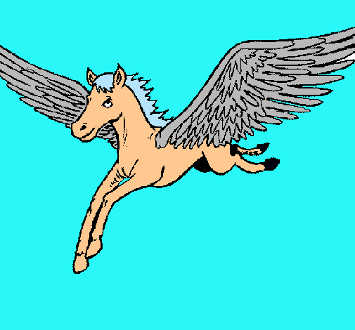 Dibujo Pegaso al vuelo pintado por Lukker