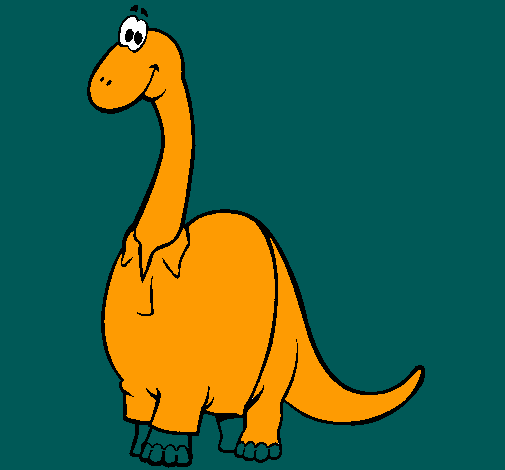 Dibujo Diplodocus con camisa pintado por dino_dino