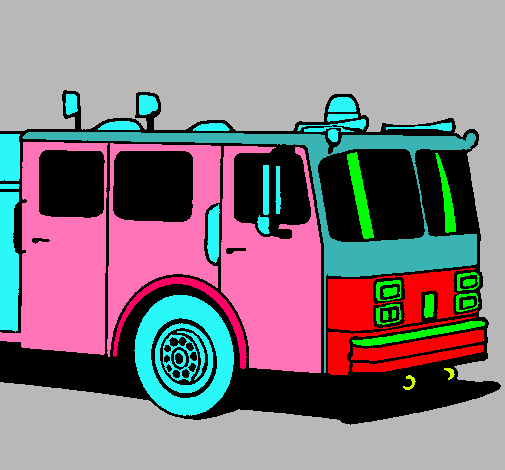 Dibujo Camión de bomberos pintado por LUCCHINI