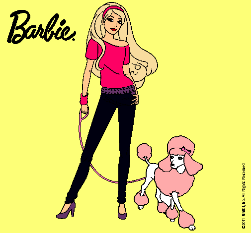 Dibujo Barbie con look moderno pintado por Lilith