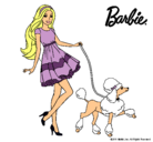 Dibujo Barbie paseando a su mascota pintado por cielogpe