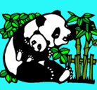 Dibujo Mama panda pintado por saray1100