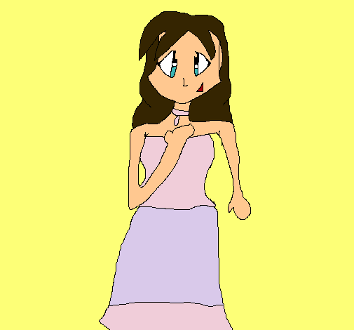 Dibujo Chica vestida de fiesta pintado por Lilith