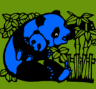 Dibujo Mama panda pintado por Edua