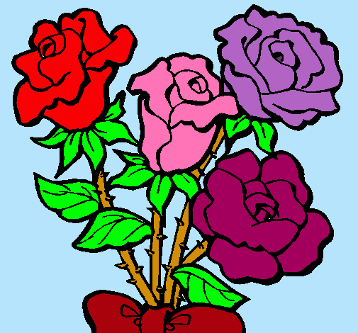 Dibujo Ramo de rosas pintado por Amadix