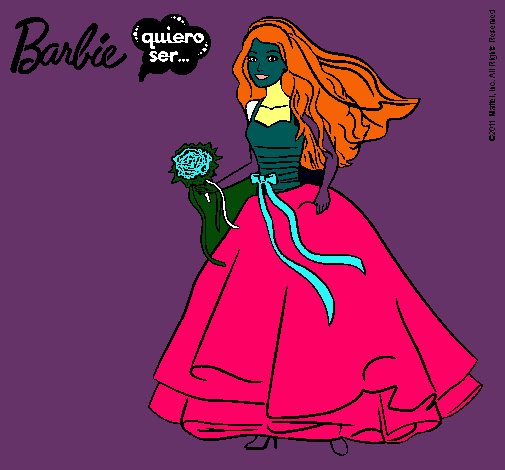 Dibujo Barbie vestida de novia pintado por miprincesa