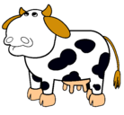 Dibujo Vaca pensativa pintado por gatubela