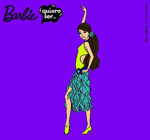 Dibujo Barbie flamenca pintado por miko