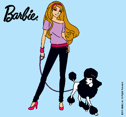 Dibujo Barbie con look moderno pintado por agata