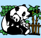 Dibujo Mama panda pintado por kekef