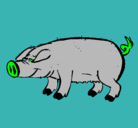 Dibujo Cerdo con pezuñas negras pintado por BELTRAN