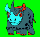 Dibujo Rinoceronte pintado por dino_dino