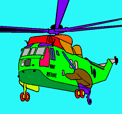 Dibujo Helicóptero al rescate pintado por EricaBenegas