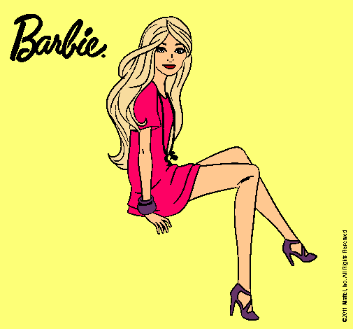 Dibujo Barbie sentada pintado por Lilith