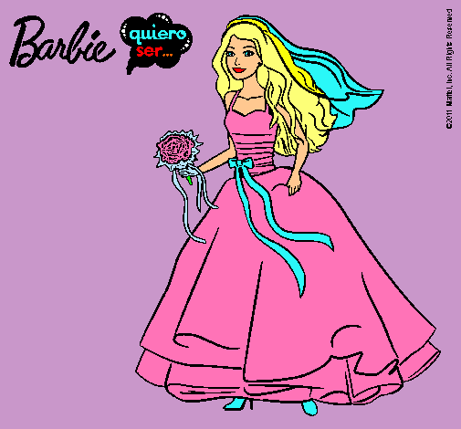 Dibujo Barbie vestida de novia pintado por LAURA6