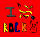 Dibujo I love rock pintado por mateyvalen