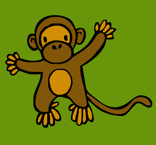 Dibujo Mono pintado por ALEMU