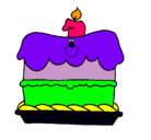 Dibujo Pastel de cumpleaños pintado por ramses