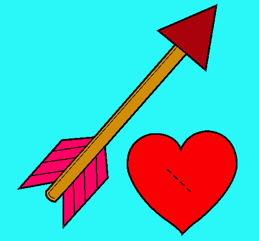 Dibujo Flecha y corazón pintado por momita