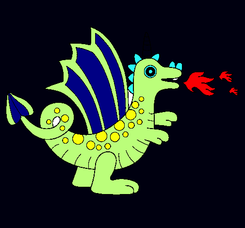 Dibujo Dragón alegre II pintado por arcoiris03