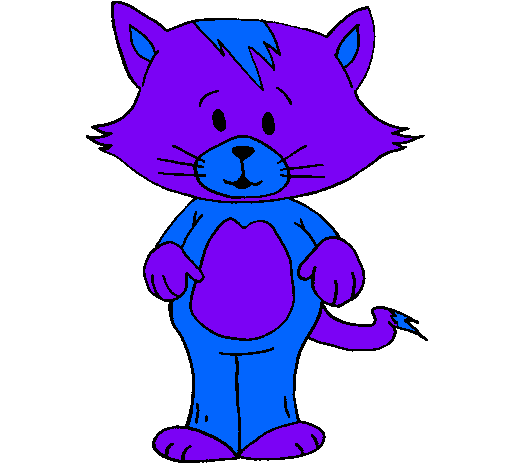 Dibujo Gato con flequillo pintado por flavi