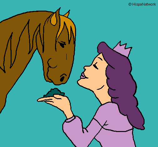 Dibujo Princesa y caballo pintado por lurdes22