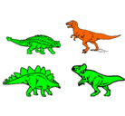 Dibujo Dinosaurios de tierra pintado por ankilosaurio