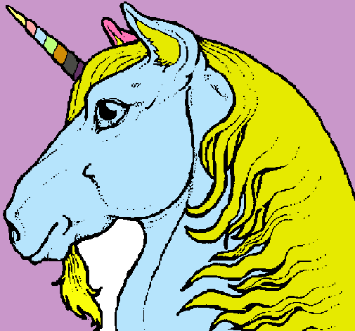 Dibujo Cabeza de unicornio pintado por natis400