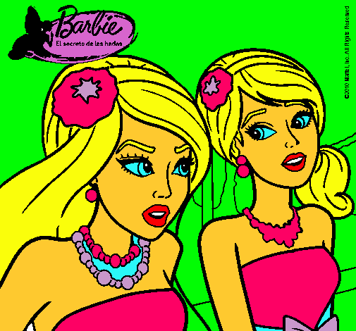 Dibujo Barbie y su amiga pintado por licenciada