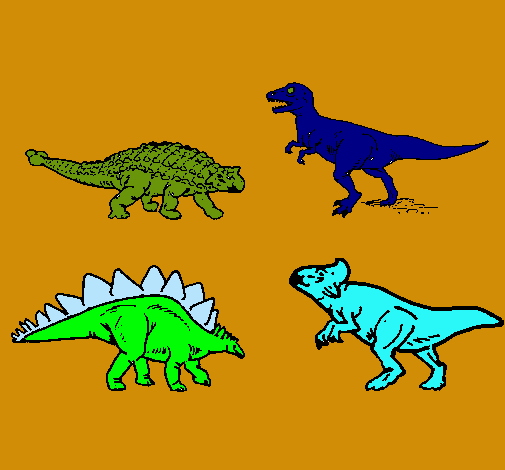 Dibujo Dinosaurios de tierra pintado por arcoiris03