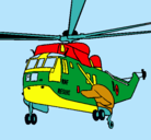 Dibujo Helicóptero al rescate pintado por Chari