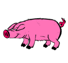 Dibujo Cerdo con pezuñas negras pintado por brandi