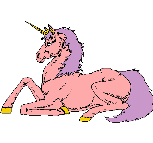 Dibujo Unicornio sentado pintado por arcoiris03
