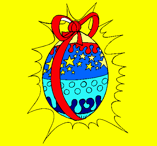 Dibujo Huevo de pascua brillante pintado por momita