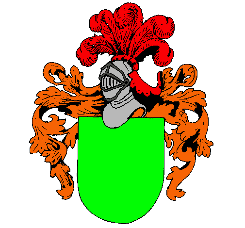 Dibujo Escudo de armas y casco pintado por flavi