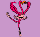 Dibujo Avestruz en ballet pintado por flavi