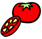 Dibujo Tomate pintado por comidas
