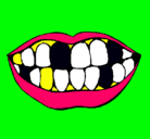 Dibujo Boca y dientes pintado por molacho