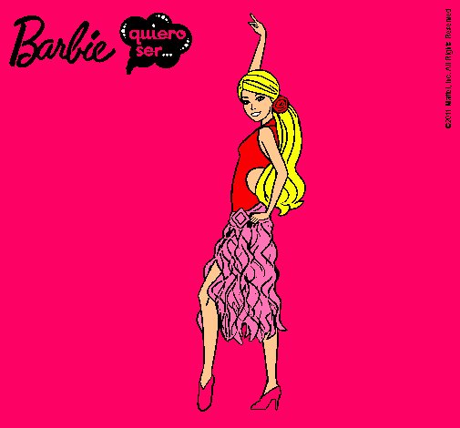 Dibujo Barbie flamenca pintado por escorpio