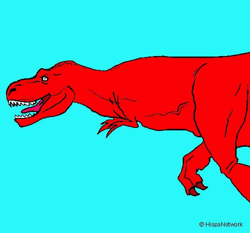 Dibujo Tiranosaurio rex pintado por momita