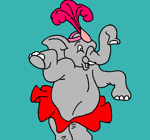 Dibujo Elefante bailando pintado por vannia